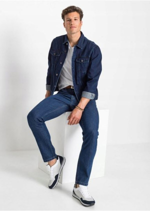Bonprix Jeansowe Proste Spodnie Jeansy Ze Stretchem Regular Fit 54 927212