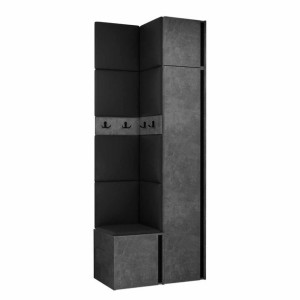 GARDEROBA Orion XXXIII panele tapicerowane + meble kolor beton