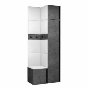 GARDEROBA Orion XXXIII panele tapicerowane + meble kolor beton