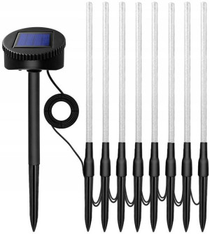 Lampki Solarne Ogrodowe Kijki LED 8szt Lamp Słupki