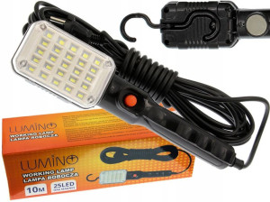 Lampa Warsztatowa 25 LED 230V Magnes Hak 10M Garaż