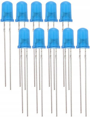 Dioda LED 10szt Niebieska 5mm Komplet Zestaw