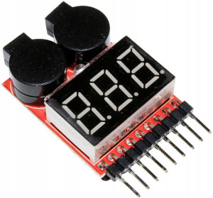 Tester Pakietów Li-pol Li-ion 1-8s Buzzer Alarm