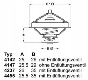 WAHLER 4455.80D Termostat, żrodek chłodzący