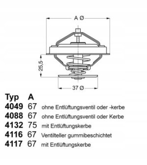 WAHLER 4116.87D1 Termostat, żrodek chłodzący