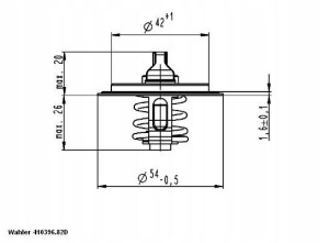 WAHLER 410396.82D Termostat, żrodek chłodzący