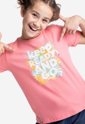 Dziewczęca koszulka z kolorowym nadrukiem T-READY JUNIOR 146-152