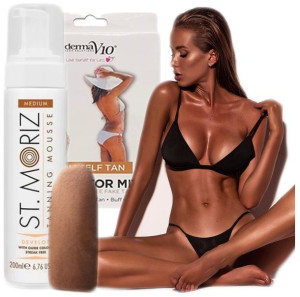 ST MORIZ Mus Samoopalający Medium + rękawica ZESTAW