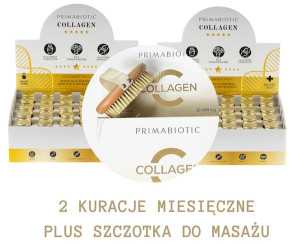 Primabiotic Collagen 2+szczotka do masażu