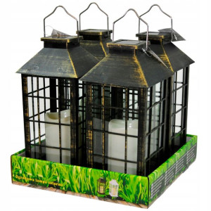4x Lampka Solarna Ogrodowa Latarenka 27cm ZESTAW