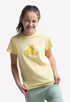 Żółta bluzka dziewczęca z limonką T-LEMON JUNIOR 158-164