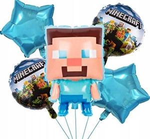 Zestaw Balony Urodziny Piksele Game Minecraft