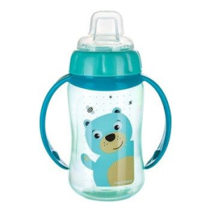 Canpol babies kubek treningowy ustnik silikonowy 320ml CUTE ANIMALS turkuso