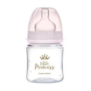 Canpol babies butelka szeroka antykolkowa 120ml PP EasyStart ROYAL BABY róż