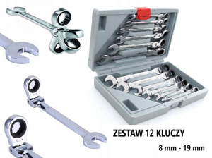 Zestaw Kluczy Płasko-oczkowe 12el Z Grzechotką