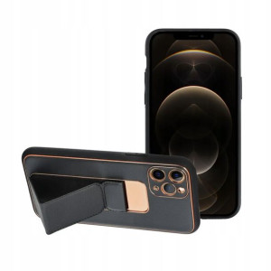Futerał LEATHER Case Kickstand do IPHONE 11 czarny