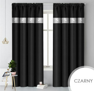 Matowe Zasłony Cyrkonie 140x250 Czarna