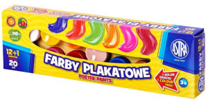 Farby plakatowe Astra  12 +1  kolorów 20ml
