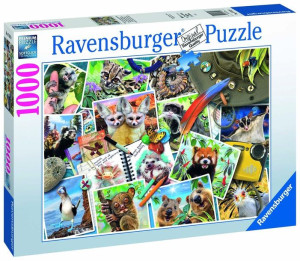 Ravensburger Puzzle 2D 1000 elementów: Zwierzaki w podróży 17322