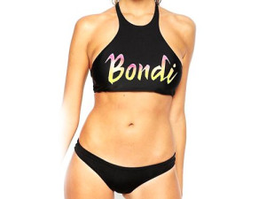 bikini STRÓJ KĄPIELOWY dwuczęściowy czarny bondi M