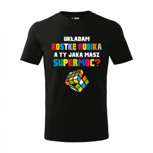 Koszulka dziecięca UKŁADAM KOSTKĘ r.134 kolory