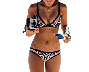 BIKINI STRÓJ KĄPIELOWY dwuczęściowy etno boho M