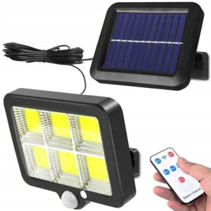 Lampa Solarna 120 Led Z Czujnikiem Ruchu + Pilot