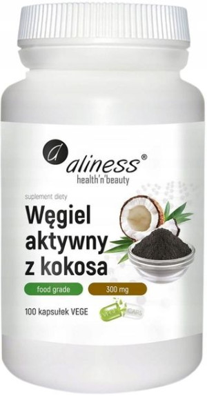 Aliness Węgiel aktywny kokosa CZYSTY BEZ DODATKÓW