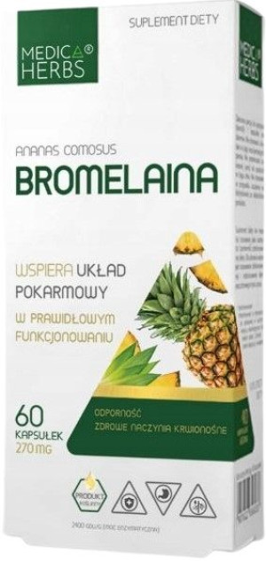 Medica BROMELAINA Bromelina ENZYMY TRAWIENNE 60k