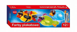 Farby plakatowe  szkolne 12 kol. Mona