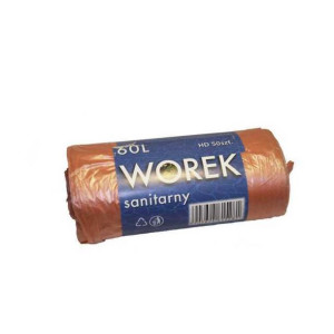 WORKI na śmieci 60L HDPE z cienkiej folii CZERWONE rolka 50szt.