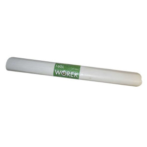 WORKI na śmieci 160L LDPE z mocnej folii BIAŁE rolka 10szt.