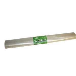 WORKI na śmieci 160L LDPE z mocnej folii BEZBARWNE rolka 10szt.