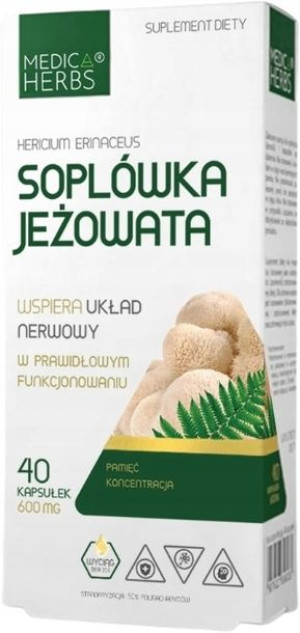 Soplówka jeżowata 3000mg HERICIUM zgaga LIONS MANE