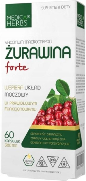 MEDICA HERBS Żurawina FORTE 60kaps. UKŁAD MOCZOWY