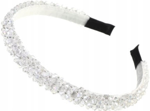 Opaska cyrkonie diadem perełki do włosów kryształy