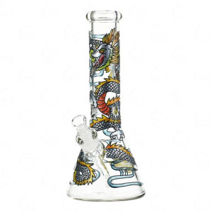 Bongo Szklane Grace Glass Silver Dragon 32 cm