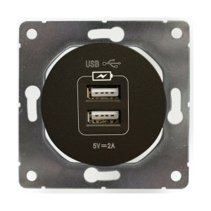 Gniazdo 2x USB SEU1028B czarny DPM