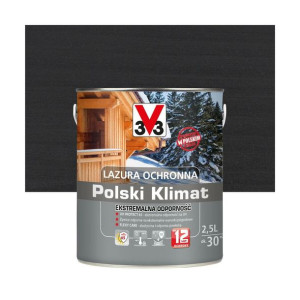 Lazura do drewna Polski Klimat Ekstremalna odporność 2.5 l Grafit V33