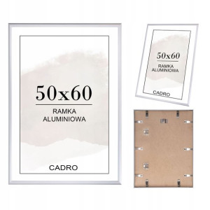 Ramka 50x60 ramki na zdjęcia aluminiowa srebrna