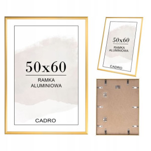 Ramka 50x60 ramki na zdjęcia aluminiowa złota