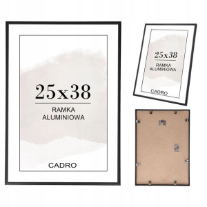 Ramka 25x38 ramki na zdjęcia czarna aluminiowa
