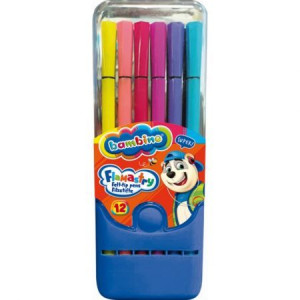 Flamastry 12 Kolorów Bambino Plastikowe Opakowanie