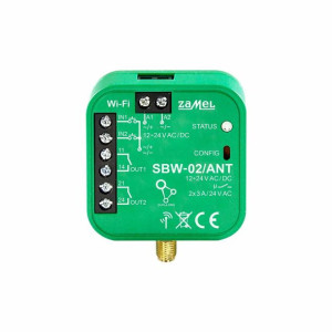 Sterownik bramy 2-kanałowy z anteną zewnętrzną Wi-Fi SBW-02/ANT Zamel