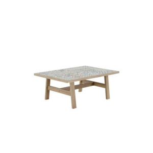 Stolik ogrodowy Soho 103x70x40 cm ceramiczny blat akacja