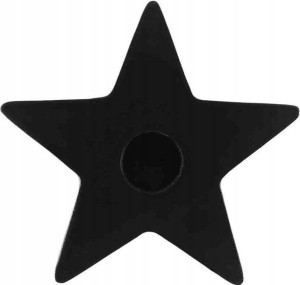 ŚWIECZNIK DREWNIANY czarny 5 cm