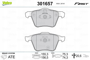 VALEO 301657 Zestaw klocków hamulcowych, hamulce t