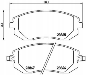 P 78 013X BREMBO Zestaw klocków hamulcowych, hamul