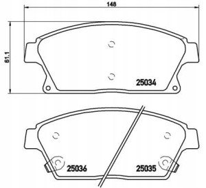 P 59 077X BREMBO Zestaw klocków hamulcowych, hamul