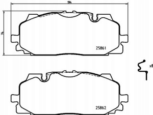 P 85 165 BREMBO Zestaw klocków hamulcowych, hamulc